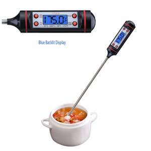 Familien-elektronisches Edelstahlblech-blaues Backlight BBQ-Thermometer für das Kochen