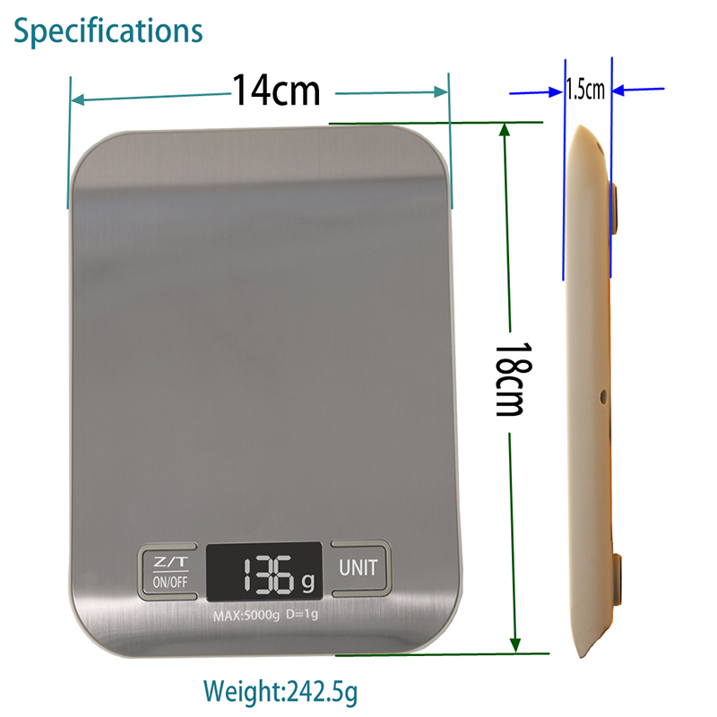 Elektronische LED Digital Küchenwaage Food Diet Post Balance Gewicht Wiegen