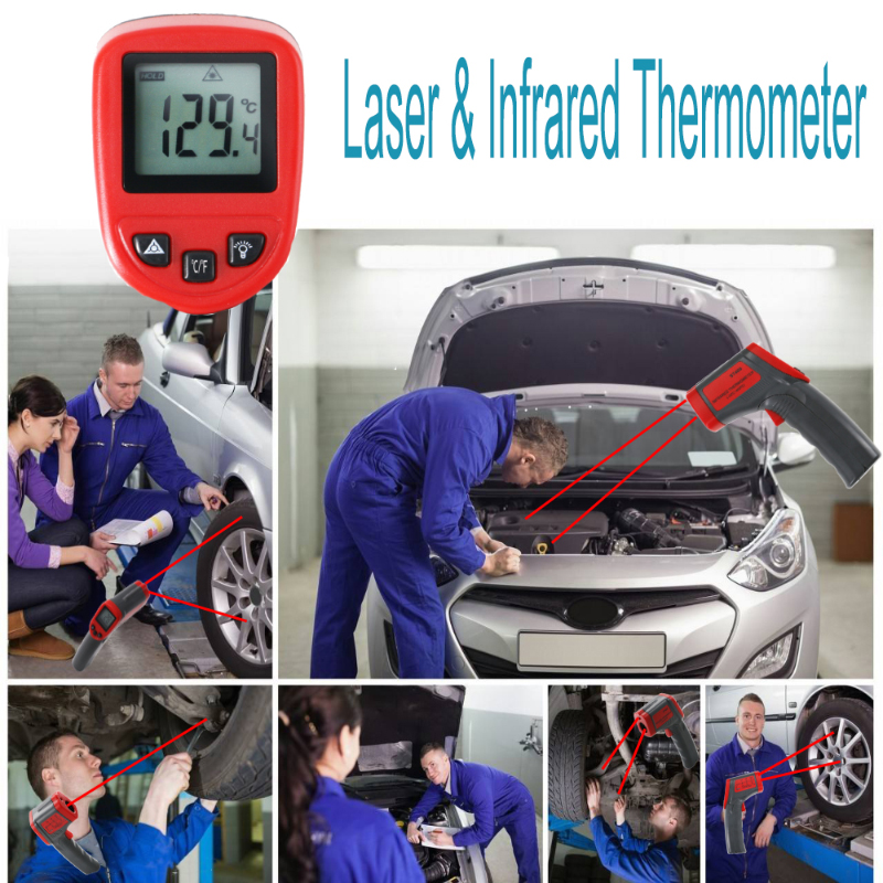 Industrielles Infrarot-Thermometer Entfernung zum Spot-Verhältnis 12: 1 Kontakt Digital Temperatur Laser Gun