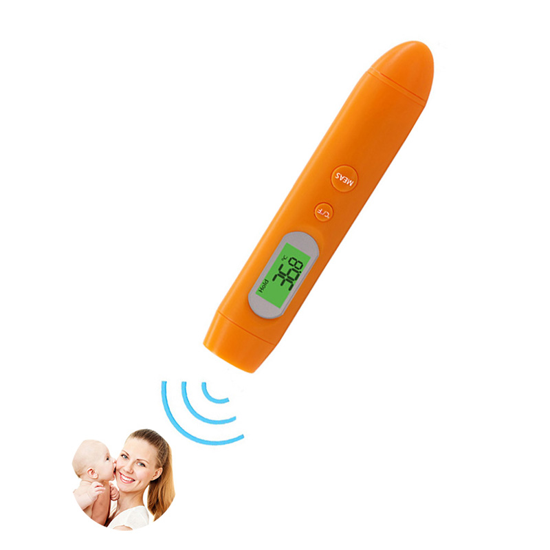 Neue Produkte 2019 Chinesische Fabrik Ohr- und Stirn-Infrarot-Thermometer mit grün-orangeroter Hintergrundbeleuchtung
